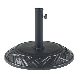 Soporte de sombrilla bisegna redondo hormigón ø50x7cm - negro [casa.pro]