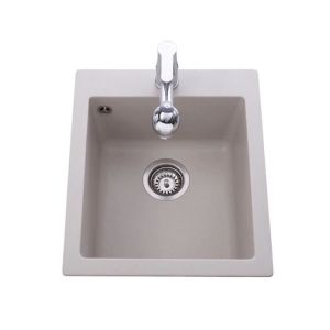 Aquasanita - fregadero - con granito, 1 cuba beige - 425 x 500 mm