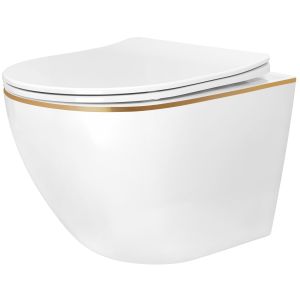 Rea taza de inodoro wc carlo mini tornado nf gold edge, 49x36,5x35 cm