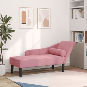 Sofá diván con cojines terciopelo rosa oif176685