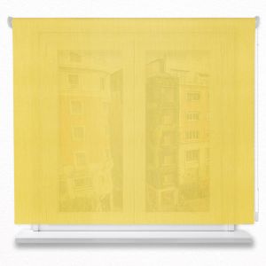 Estor enrollable translúcido poliéster liso color amarillo 170x200cm.
