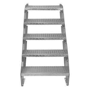 Escalera galvanizada ajustable de 5 escalones 600mm de ancho