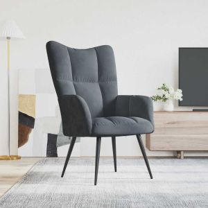 Sillón de relax de terciopelo gris oscuro qweo7753