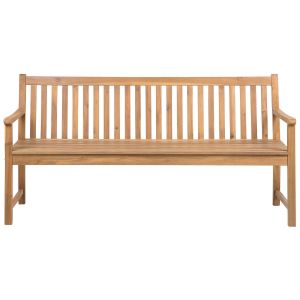 Banco de jardín vivara 180 cm madera de acacia certificada marrón claro