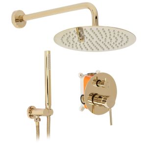 Rea juego de ducha oculto lungo l gold + box, 36x16x36,5 cm