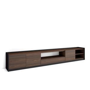 Mueble tv, 310x50x37cm, roble oscuro y negro rf4340