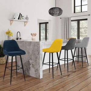 Taburetes de bar modernos de terciopelo - pack 4 - 44x46x92 cm