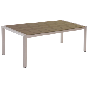 Mesa de jardín vernio 180 cm 90 cm metal marrón