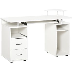 Mesa de ordenador 120x55x85 cm color blanco Homcom, oficina - escritorios