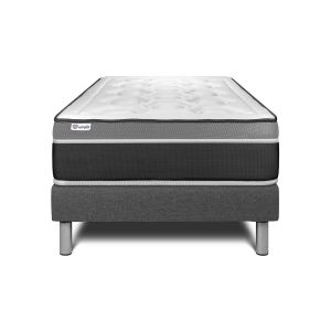Conjunto vital care 120 x 200 somier kit gris