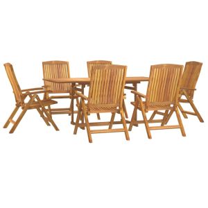 vidaXL juego de comedor de jardín 7 piezas madera maciza de teca