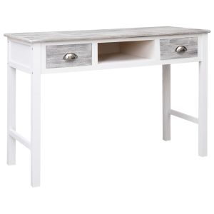 vidaXL escritorio de madera gris 110x45x76 cm
