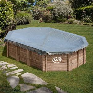 Cobertura de inverno de 580 g/m2 para piscinas de madeira - évora, anise,