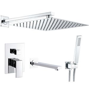 Valaz ducha encastrada bañera a pared cromo - 20cm
