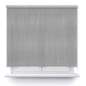 Estor enrollable translúcido poliéster liso color gris 190x250cm.