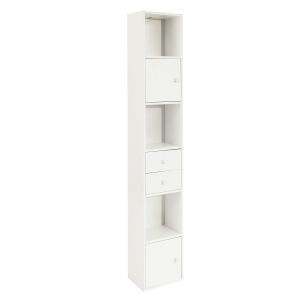 Sobuy armario de baño 2 puertas 2 cajones madera blanco 60x40cm