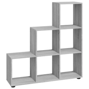 vidaXL estantería forma de escalera madera contrachapada gris sonoma