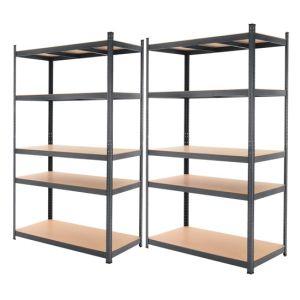 2x estantería pesada metal encajable con 5 estantes mdf 875 kg