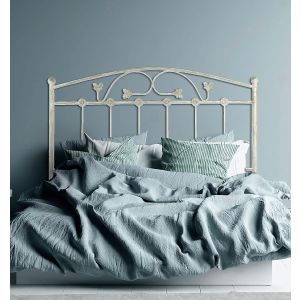 Cabecero de forja manchego, blanco oro para cama de 90 cm