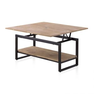Mesa de centro extensível rens carvalho mel - preto