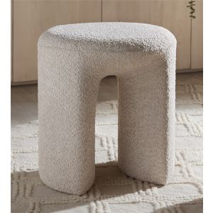 Taburete tau rizo suave beige 44dx47 cms