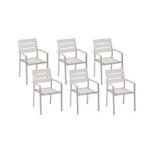 Conjunto de 6 sillas de jardín vernio blanco