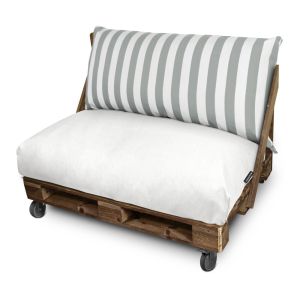 Cojín para palets toldotex blanco-gris respaldo 80x45x25 (rayado)