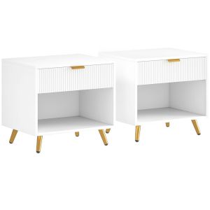 Mesitas de noche 50x40x47 cm color blanco Homcom