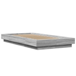 vidaXL estructura cama con luces LED madera gris sonoma 75x190 cm