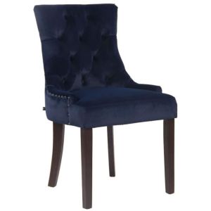 Silla comedor tapizada azul - con reposabrazos - 1 ud - 55 cm