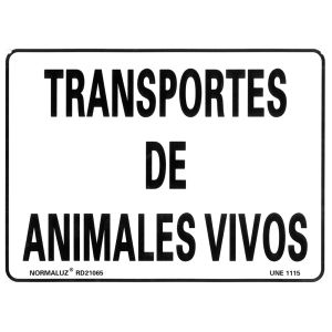 Señal transporte animales vivos PVC 300x400mm rd21065