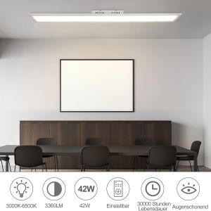 Nettlife plafon  de techo LED 42w blanco 3360lm 120x15cm panel regulable