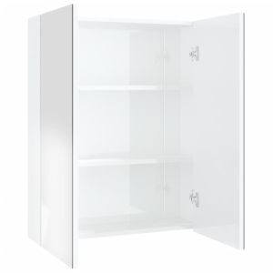 vidaXL armario de espejo de baño mdf blanco brillante 60x15x75 cm
