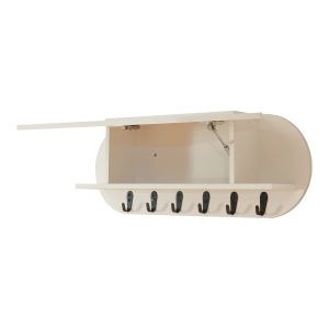 Perchero de pared vilkön con puerta abatible 80x16x30 cm - beige [en.casa]