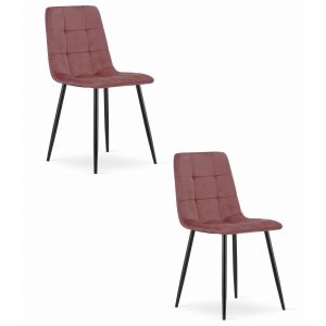 Valora sillas pyra terciopelo rosa modernas x2