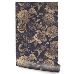 Papel Pintado Vlieseline Flores Mariposas Estilo Vintage 53cm x 10m