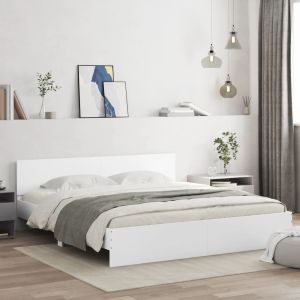 Cama con cabecero blanca 180x200 cm es3293