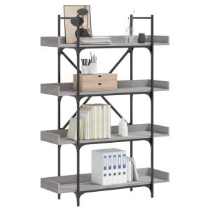 Librería de 4 estantes madera gris sonoma 100x33x145,5 cm