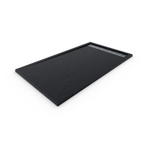 Plato de ducha resina con marco. Negro ral: 9005 90x90cm