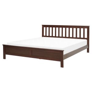 Cama madera de pino mayenne 160 x 200 cm marrón oscuro