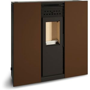 Tj - estufa de pellets canalizable de pasillo modelo pegaso 12 kw - marrón