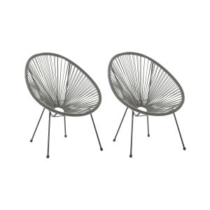 Conjunto de 2 sillas de jardín acapulco ii ratán sintético gris oscuro