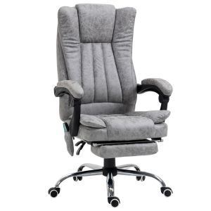 Silla oficina masaje 62x67x120 cm poliéster, espuma color gris vinsetto