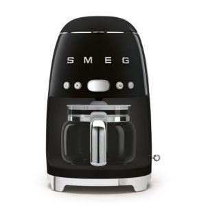 Cafetera de filtro smeg dcf02bleu - 10 tazas - 1050w - años 50 - negro