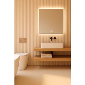 Espejo de baño calma connect 80x80, app, antivaho y bluetooth