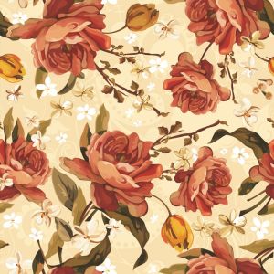 Papel pintado floral rosas rojas con motivo rosas 60cm por 300cm
