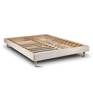 Somier de láminas 200x200 cm - tejido lienzo mate - kit de montaje - beige
