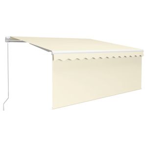 vidaXL toldo retráctil manual con persiana color crema 3x2,5 m