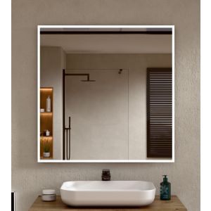 Espejo de baño rectangular marco blanco 70×60 cm (al×an) bellobath