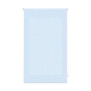 Estor enrollable premium 160x250  azul con motas blancas